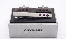 Amethyst crystal tie clip and - crystal,