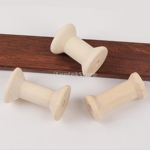 20x natural wooden bobbins - natural,