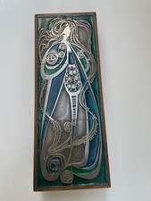 Vintage Art Deco Art Nouveau Pewter and enamelled coffee table Box
