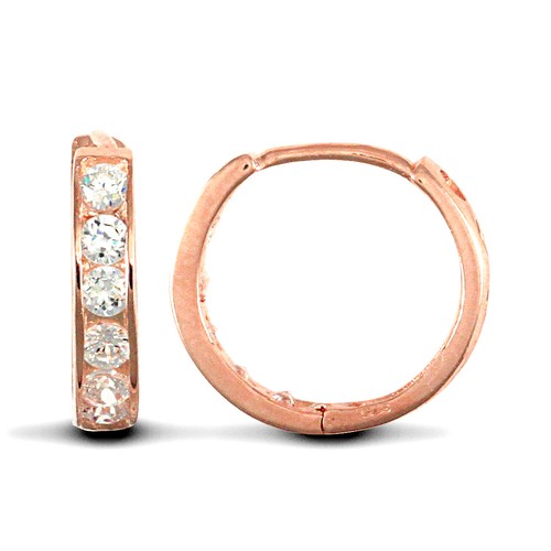 Huggie earrings 9ct gold rose - huggie,