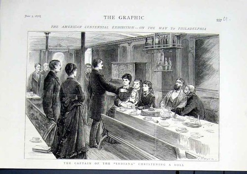 Original old antique print - old,