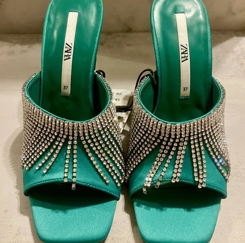Zara green rhinestone 5 - sz, 6.5