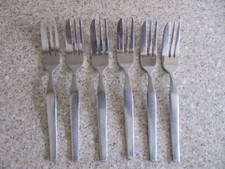 Vintage Viners Profile Cake/Pastry Fork x 6 Stainless Steel Cutlery Hong Kong
