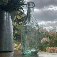 Clear Green William Rothwell Bolton Bottle Vintage Old Glass Bottle