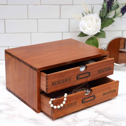 Vintage wooden drawer storage - wooden,