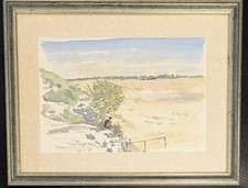 Vintage Beach Scene Seascape