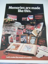 LONDON TRANSPORT SHOP.  1980s Fold Out Advertising Poster.  Very Good Condition.