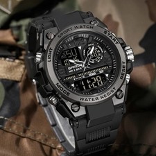 SANDA Mens Sports Watch Luxury G Style Military LED Digital Quartz 50M Waterprof
