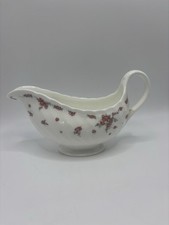 Wedgwood Bone China 'Pink Garland' Gravy Boat / Sauce Bowl 
