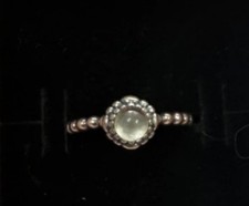 Silver Pandora Ring April Birthstone Hallmarked S925 ALE Size 56 no box