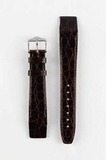 Hirsch GENUINE CROCO Open-Ended Crocodile Leather Watch Strap in BROWN