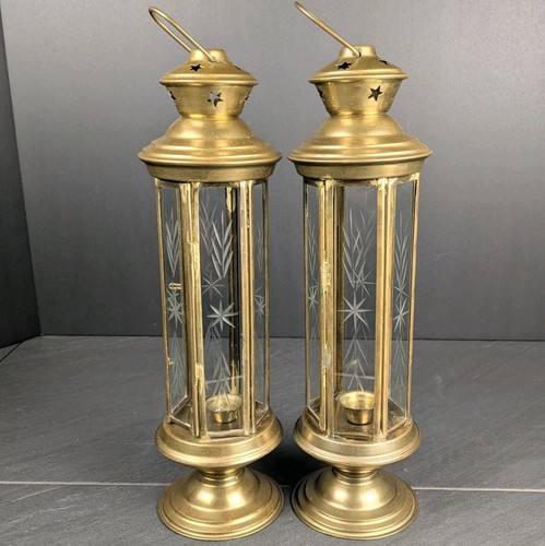 Etched glass brass - glass, lantern