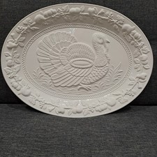 Large Oval White Embossed
