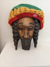 Vtg Hand Carved Wooden Rasta