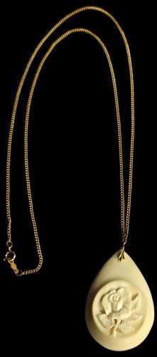 Carved ivory floral - carved,