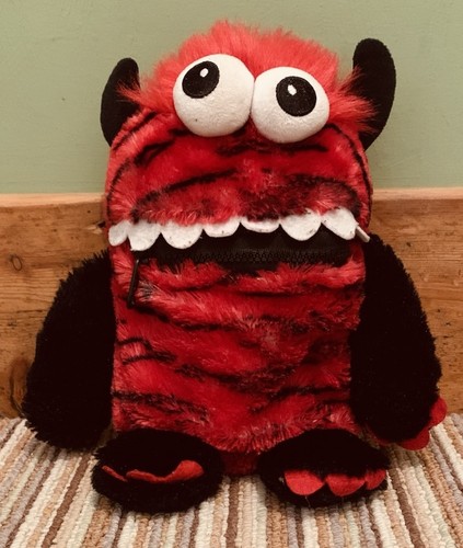 Red stripy worry monster - worry,