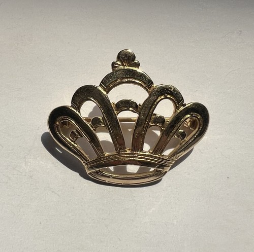 14k gold crown brooch 2gm - 14k,
