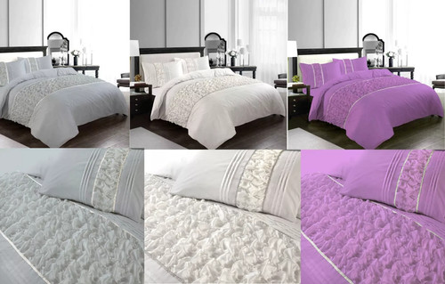 Embellished lace pleated duvet - embellished,