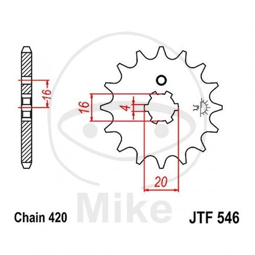 Sprocket teeth step - 16,