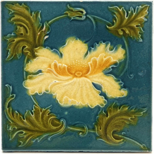 Antique fireplace tile - antique, moulded