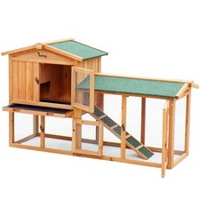 Wooden Pet Rabbit Hutch Bunny Guinea Pig Ferret Run 2 Tier Wood House Cage Pen