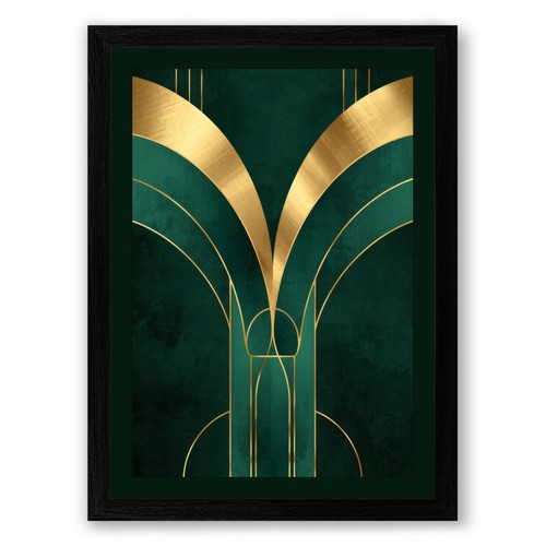 Golden arches art deco framed - golden,