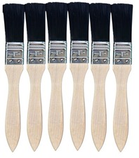 One Inch Paint Brushes 1" 25mm Smooth Bristle Paint Brush Set Small Brushes 6pk