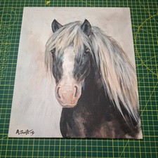? Anna Swift Original - Signed - Piebald Gypsy Cob - Oil Painting?