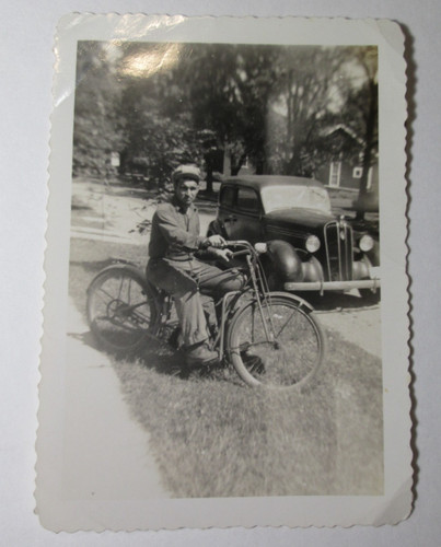 Vintage photo man riding - photo,