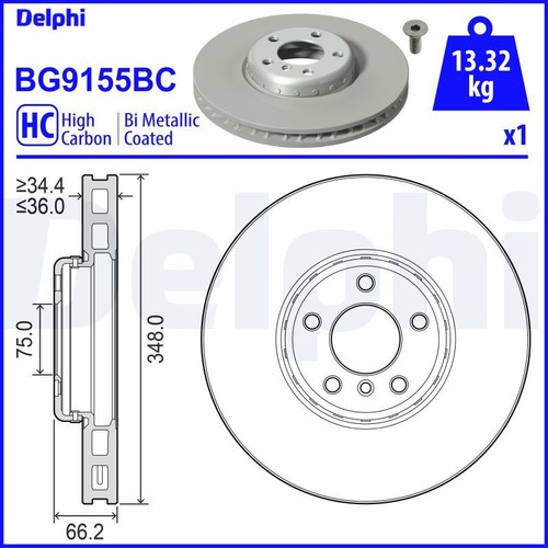 Brake disc delphi bg9155bc - disc,