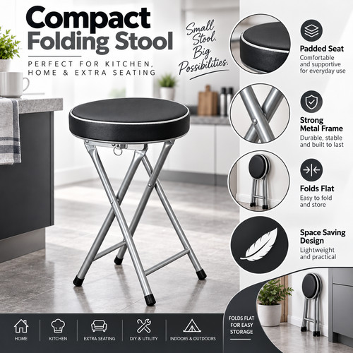 Foldable round stool chair - stool,