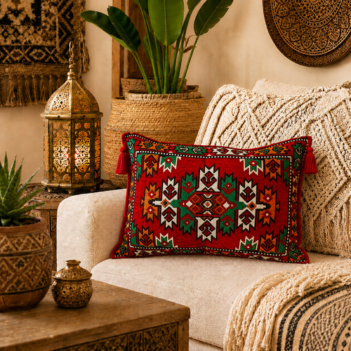 Handmade turkish kilim cushion - kilim,