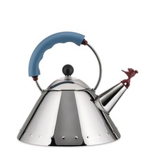 Whistling Kettle: 1.92 Litre Whistling Red Bird Kettle by Alessi, Stainless Stee