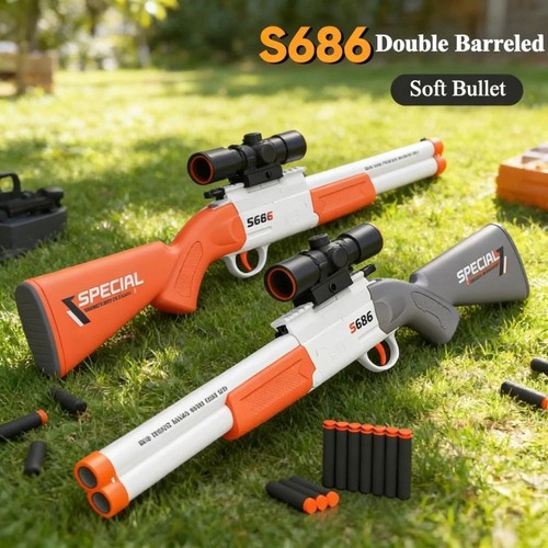 Soft bullet toy gun double - gun,