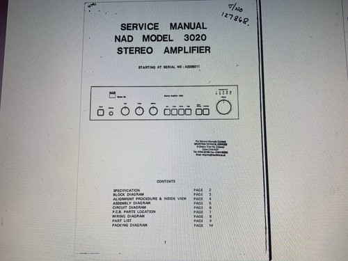 Nad 3020 service manual - nad,