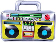 Inflatable Boombox Prop 80s Retro Party Decor, Neon Blow-Up Stereo, Fancy Dress
