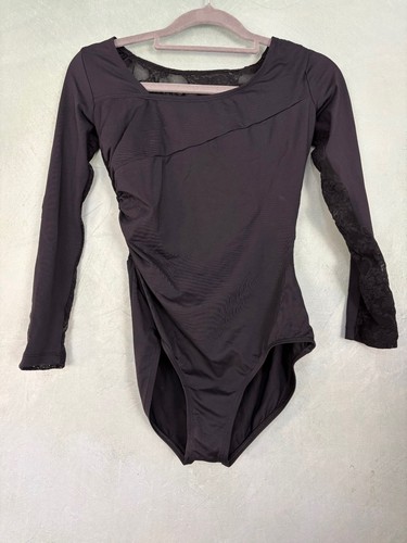 Black sheer lace - sheer, leotard