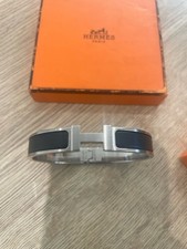 Hermes Silver Leather Clic H