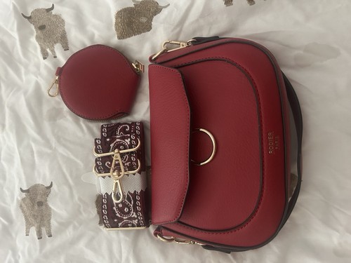 Red rodier paris handbag - red,
