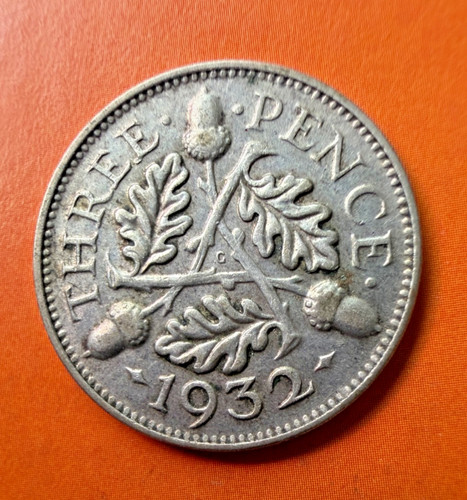 1932 silver threepence with - silver,