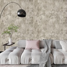 6X Distressed Stone Wallpaper Concrete Effect Cove Texture Neutral Cream Feature