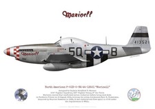 Print P-51D Mustang "Marinell", 339th Fighter Group, USAAF, 1944 (by G. Marie)