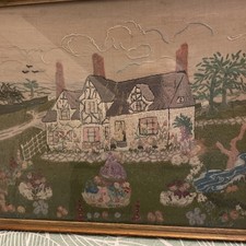 Antique Framed embroidered