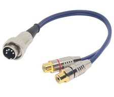 NAIM 5 PIN TWIST-LOCKING DIN TO 2 X PHONO RCA SOCKETS OFC CABLE (15CM)