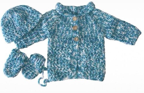 Blue baby coat hat - baby,