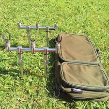 NEW GOAL POST BUZZ BAR SET 20-30 CM BANK STICKS + 3 U RESTS CARP FISHING + BAG  