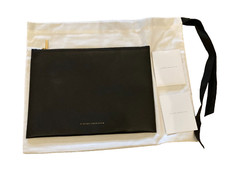 VB Victoria Beckham Calf Leather Zip Pouch Black Clutch Bag