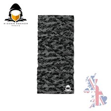 Digital Camo Black Snood Face Shield Mask Bandana Neck Sock Seamless Tube Scarf