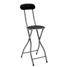Black Padded Folding High Chair Breakfast Kitchen Bar Stool Seat. NEW!