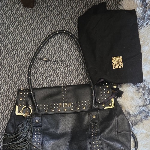 Biba black leather studded - biba,